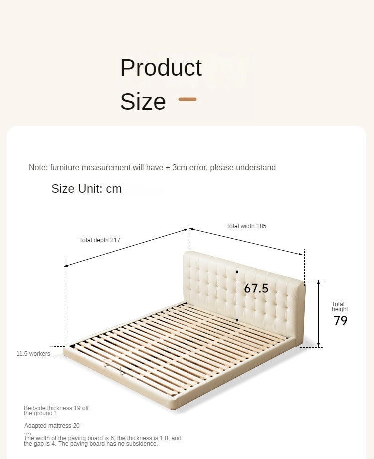 Organic Leather Art Floor Bed - Handcrafted Eco-Friendly Mattress for Adults & Kids - Perfect for Minimalist, Boho & Montessori Bedrooms