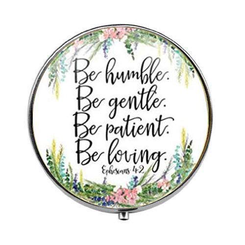Christian Faith Scripture Bible Verse Religious Art Photo Pill Box - Glass Charm Candy Box for Daily Medication & Jewelry Storage - Perfect for Travel, Home, Church, and Gifts