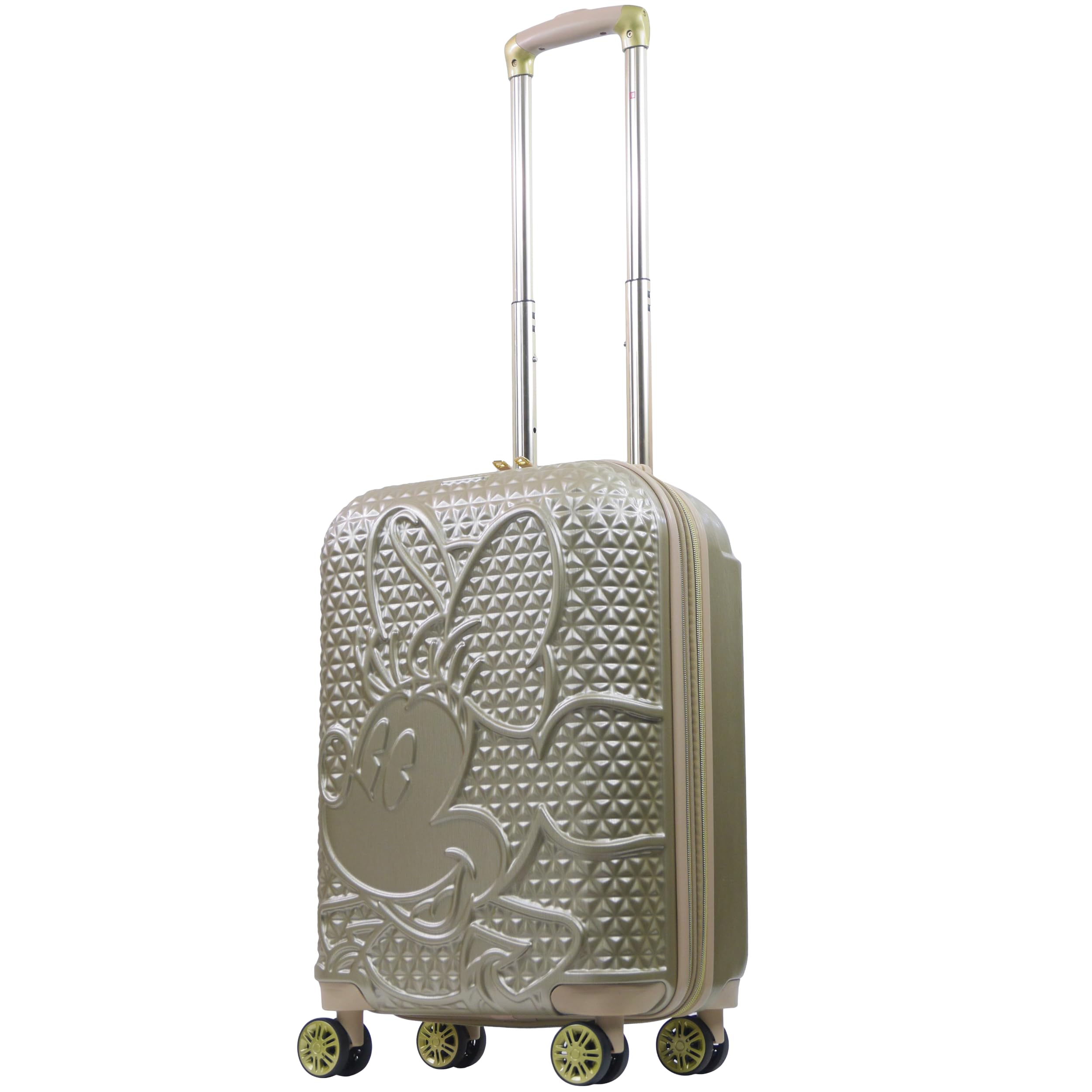 Disney Minnie Mouse 25-Inch Hardshell Rolling Luggage with Textured Design & Smooth Wheels - Perfect for Travel, Vacations & Disney Theme Park Trips (Taupe)