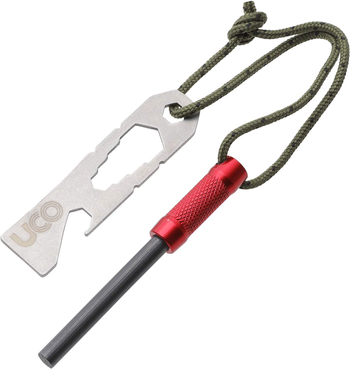 UCO Survival Fire Starter with Tinder and Multi-Tool - Emergency Fire Starter Kit for Camping, Hiking & Outdoor Adventures