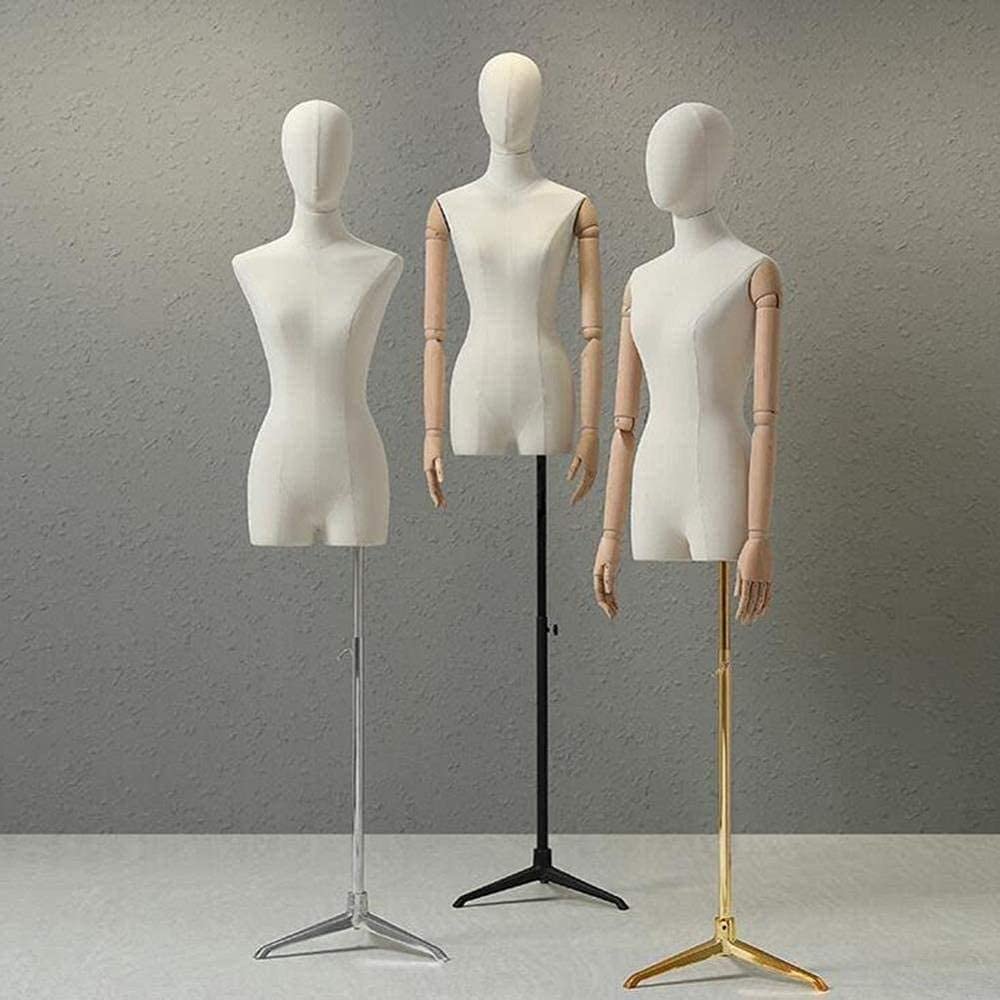 Professional Adjustable Female Dress Form Mannequin with Tripod Stand & Head - Perfect for Tailoring, Fashion Design, Jewelry Display & Boutique Visual Merchandising