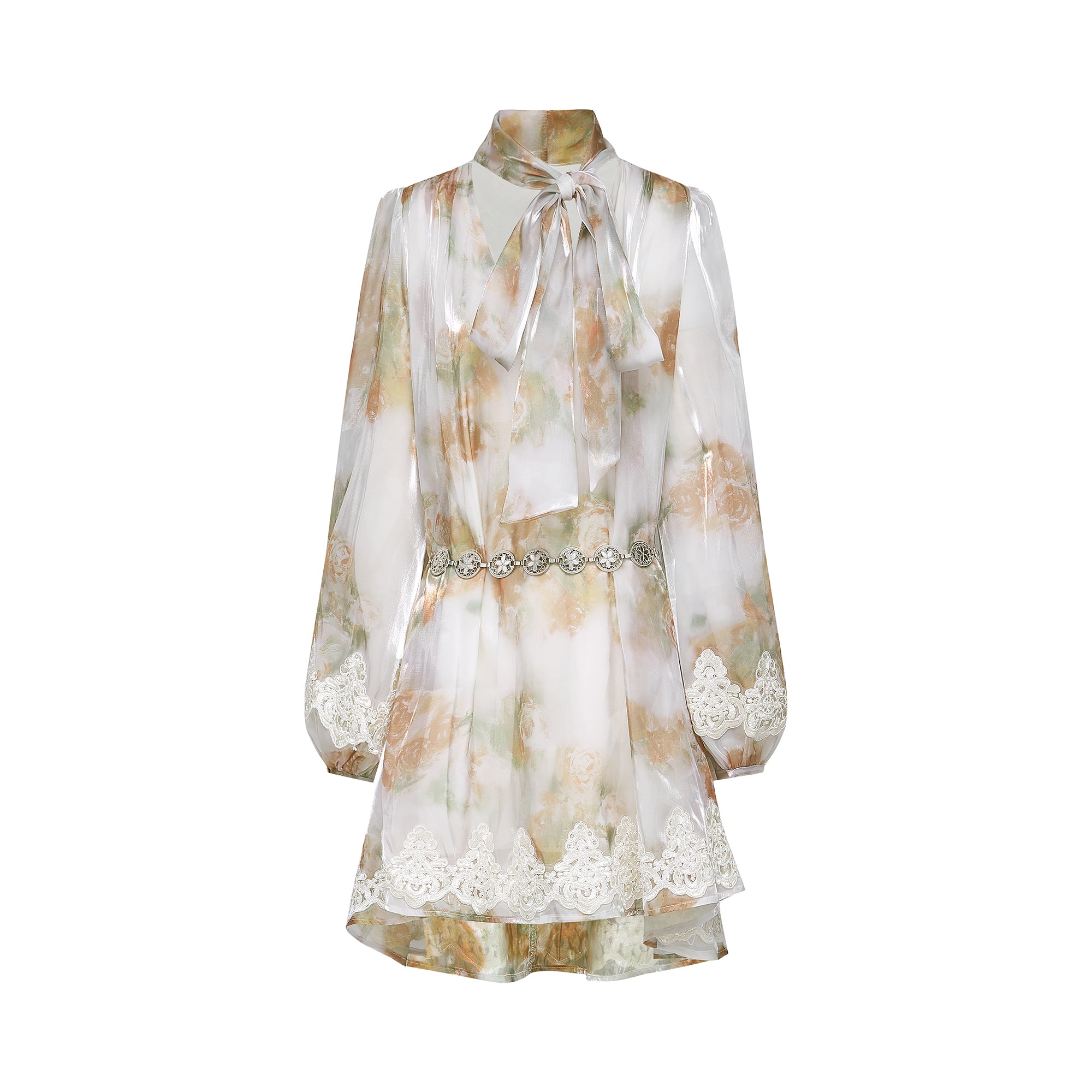 Delphine Faux Pearl Embellished Mini Dress in Neutral Colors - Perfect for Weddings, Parties & Special Occasions