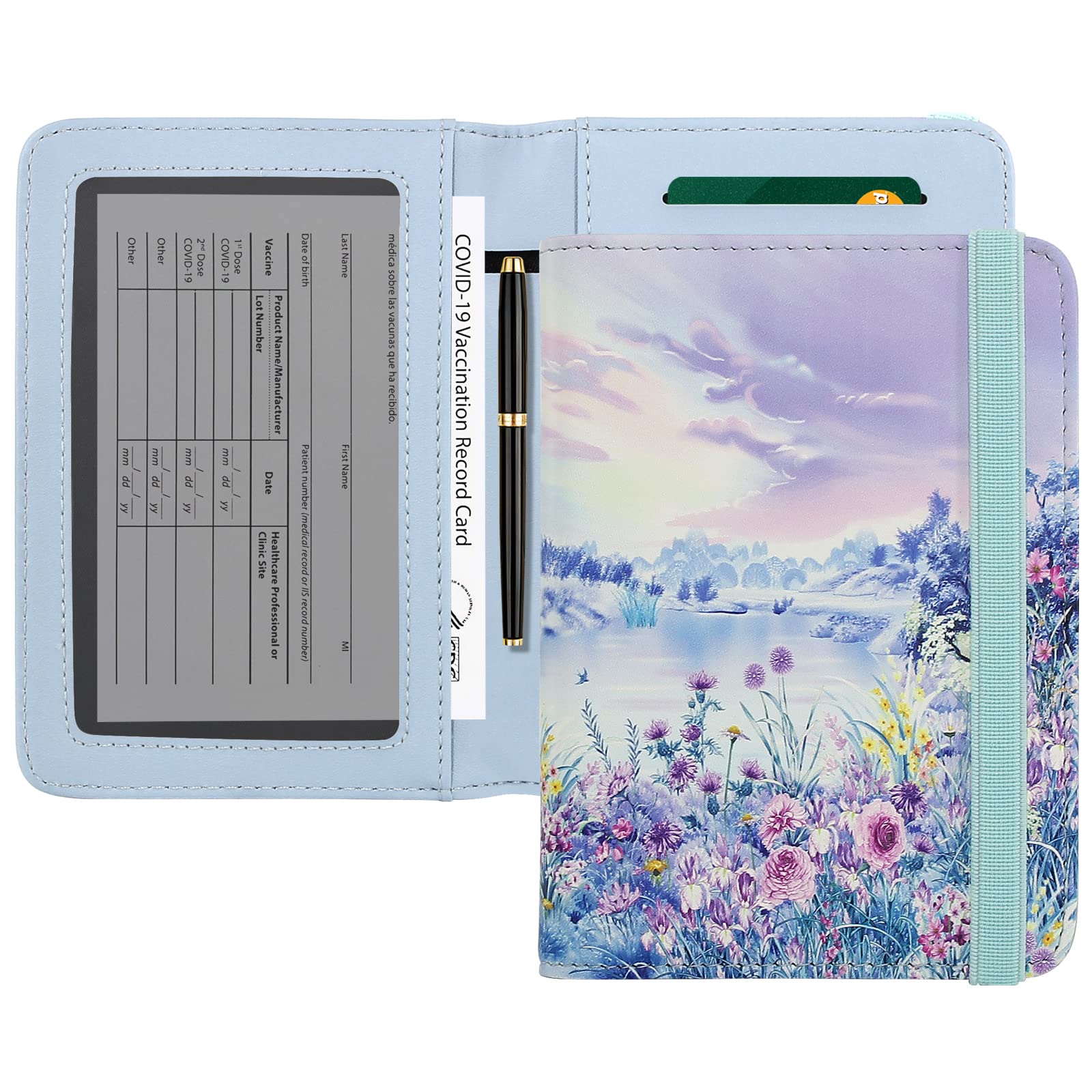 ZOPPEN RFID Blocking Passport Holder Wallet for Women & Men - Travel Document Organizer with Lavender Cover | Perfect for Airports, Vacations & Business Trips