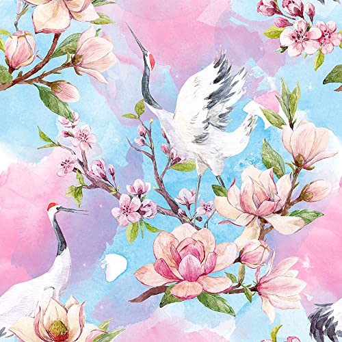 Pink and Blue Red Heads Crane Animal