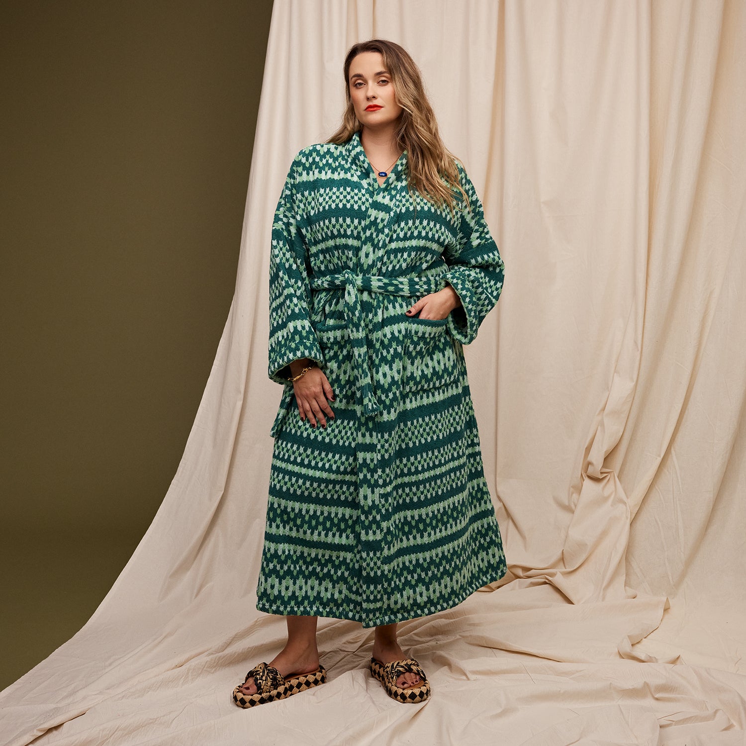Arlette Soft and Cozy Towelling Robe for Women - Forest Green - Perfect for Spa, Bath, and Lounging at Home