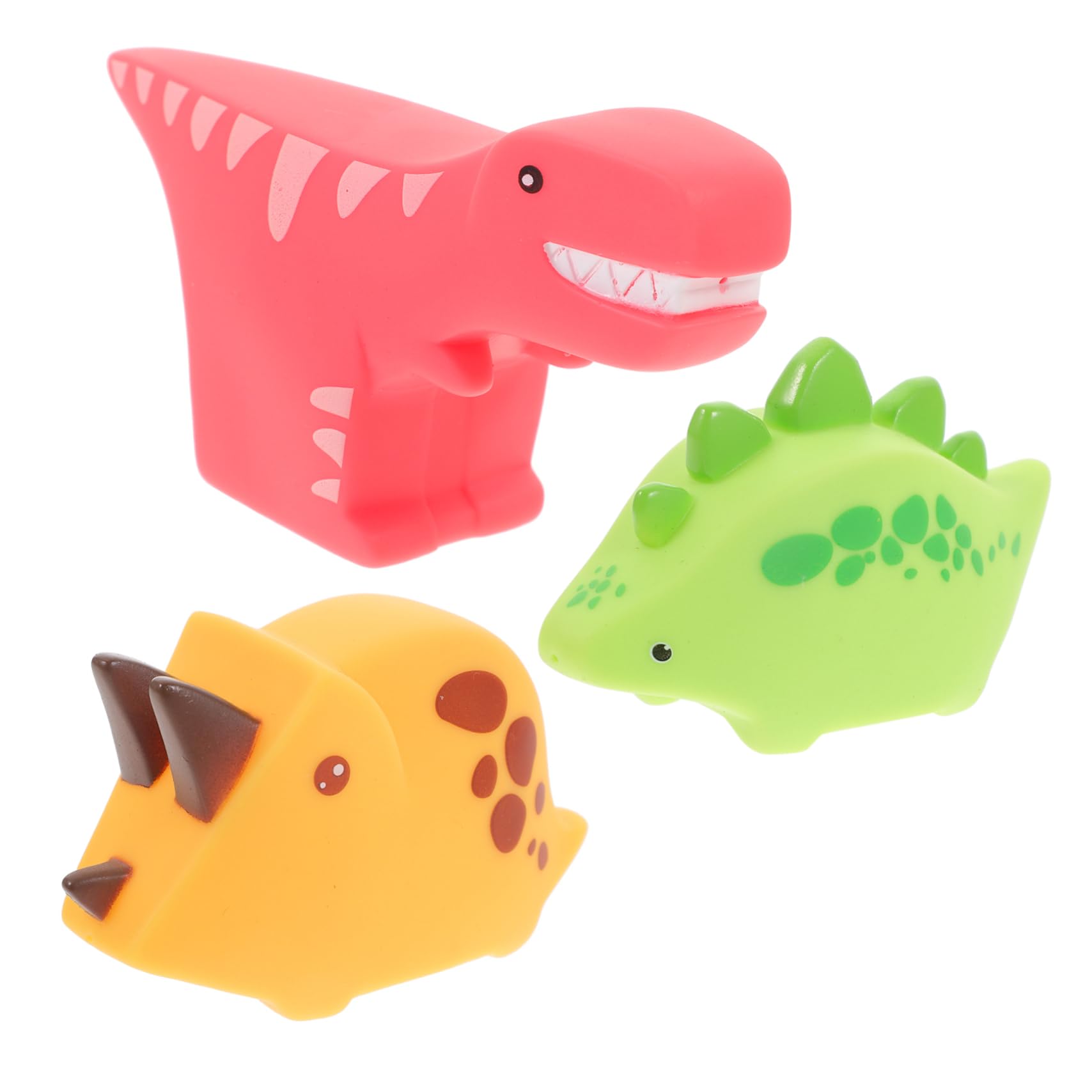 Vaguelly 3-Piece Adorable Plastic Dinosaur Toy Set - Portable Bath & Play Toys for Kids - Perfect for Bathtime Fun, Sensory Play & Dinosaur-Themed Parties