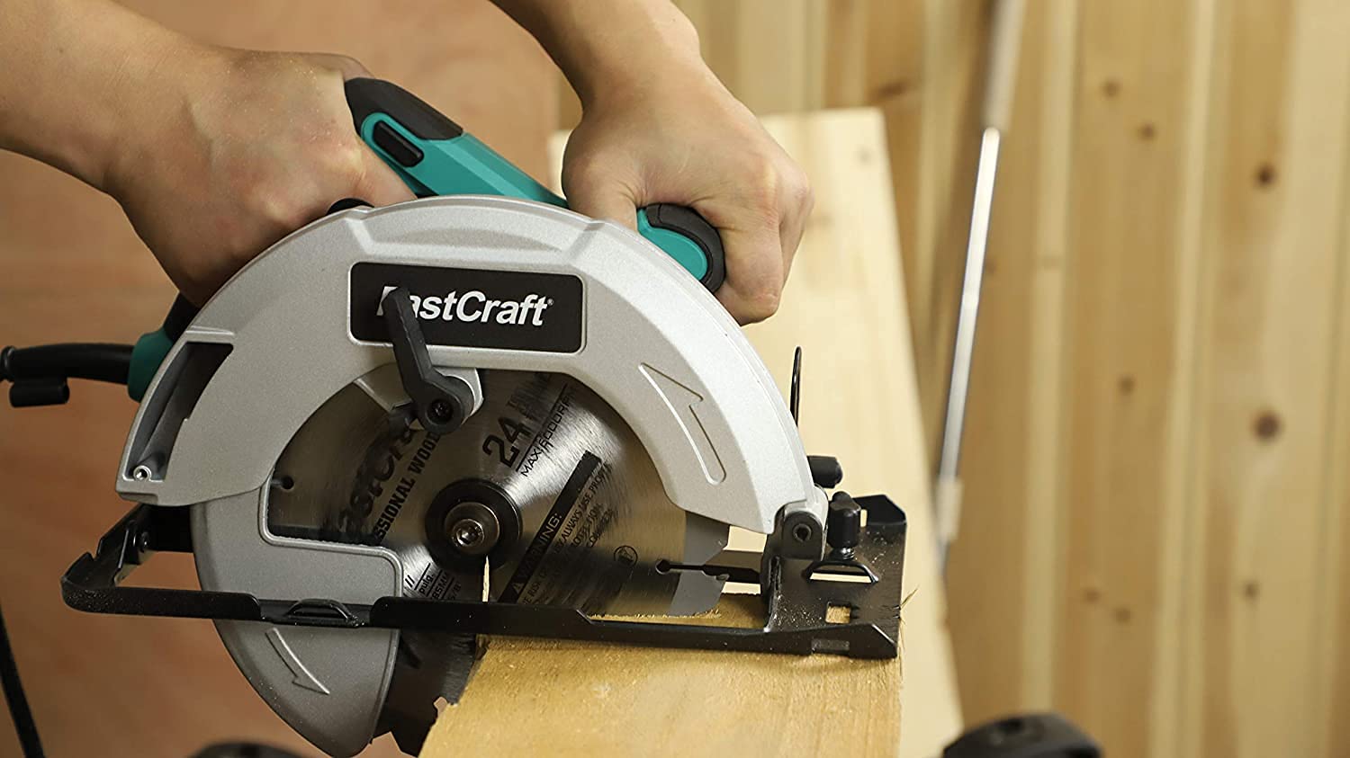 FastCraft 15 Amp Corded Electric Circular Saw with 3-Piece Saw Blades - 21A Peak Power for Woodworking & DIY Projects - Industrial & Pro Grade Power Tool for Cutting Wood, Metal & Plastic - Top Brand at Costco