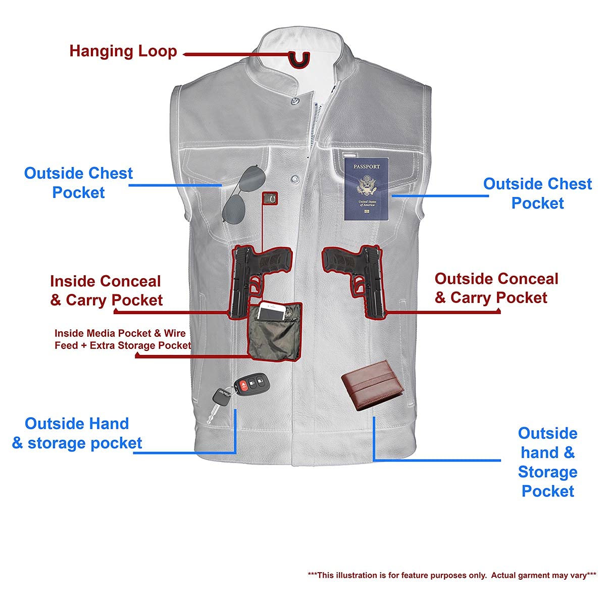 Premium Milwaukee Leather Men's Motorcycle Vest - Club Style Biker Jacket for Riders | Genuine Leather | Size Medium | Perfect for Cruising, Road Trips & Motorcycle Events