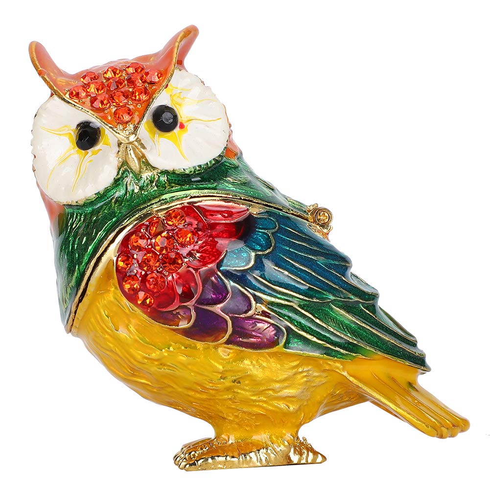 Exquisite Crystal Owl Trinket Box - Handcrafted Jewelry Storage for Necklaces, Rings & Keepsakes | Perfect Gift for Friends & Family | Home Decor, Wedding Favors, Birthday Present