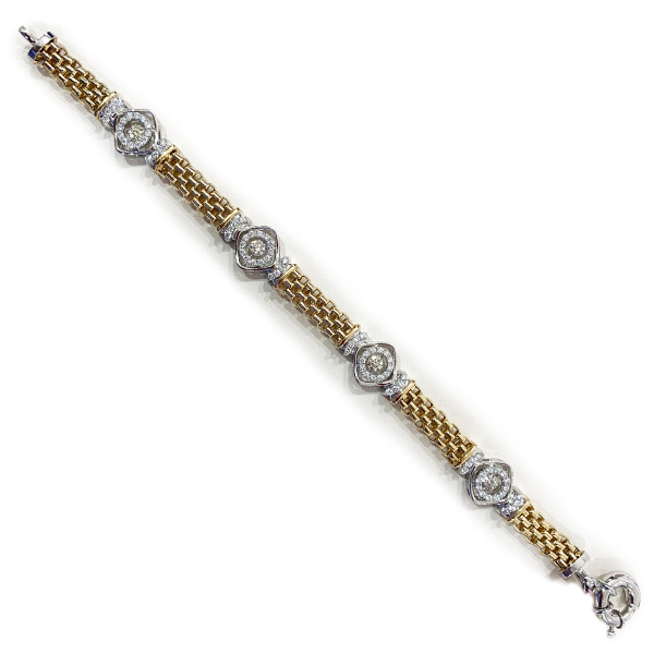 14K Two-Tone Gold Diamond Tennis Bracelet for Women - Elegant Stackable Jewelry for Parties, Weddings & Everyday Wear