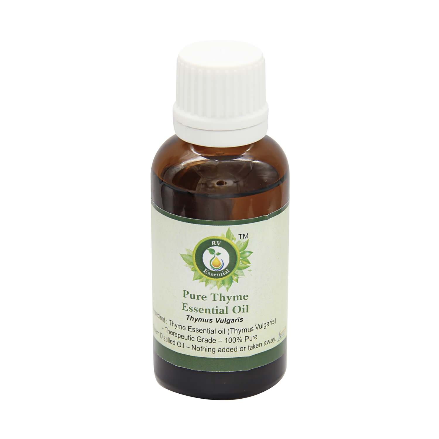 RV Essential Pure Thyme Essential Oil 30ml - 100% Pure Natural Therapeutic Grade Thymus Vulgaris for Aromatherapy, Massage & Skin Care
