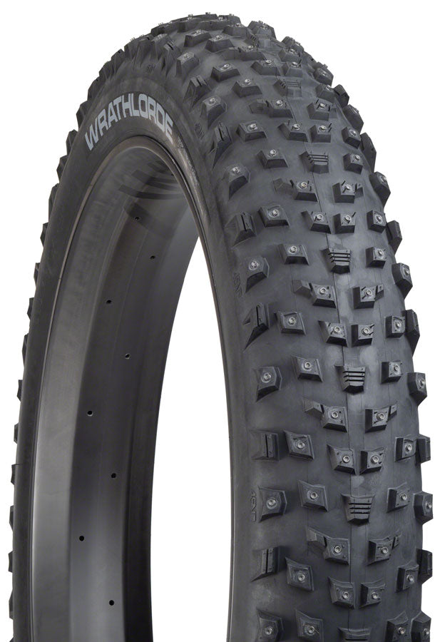 45NRTH Wrathlorde 26x4.2 Tubeless Folding Bike Tire - Black, 120 TPI, 300 XL Concave Carbide Studs for Winter Cycling & Snow Traction | Perfect for Fat Bikes in Extreme Cold Conditions