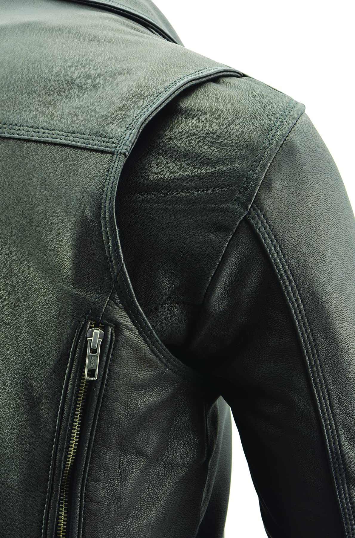 Milwaukee Leather Men's Triple Stitch Extra Long Beltless Biker Jacket - Black & Brown Colors | Motorcycle Riding, Casual Wear, Outdoor Adventure Jacket
