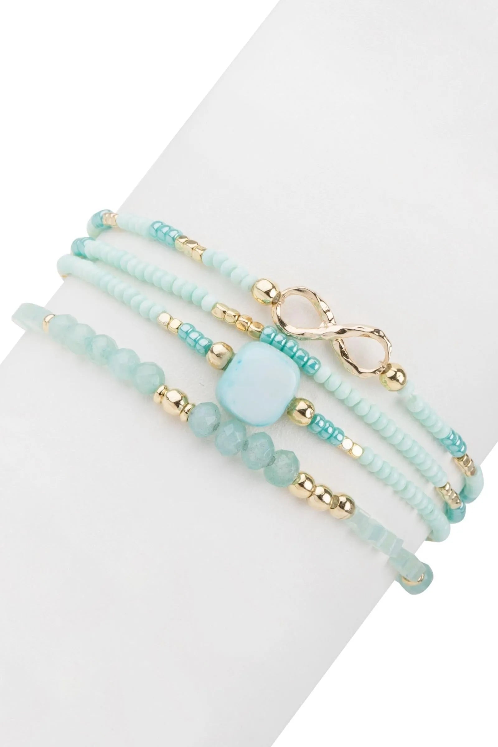 Infinity Beaded Bracelet Set for Women - Elegant Adjustable Crystal Charm Bracelets, Boho Chic Jewelry Gift for Her - Perfect for Parties, Weddings & Everyday Wear
