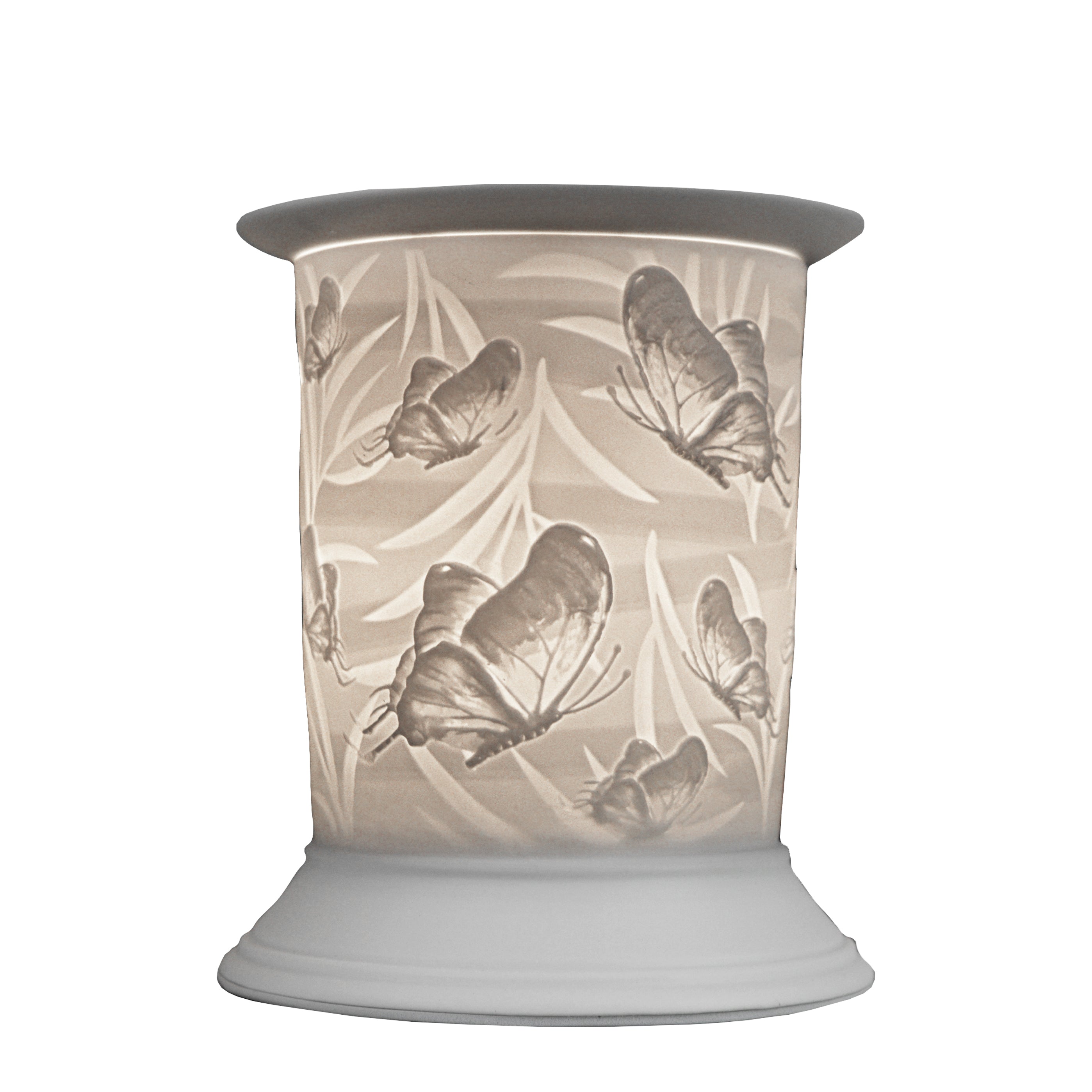Electric Wax Warmer with Porcelain Base - Straight & Butterfly Design for Home Aromatherapy, Spa Relaxation, and Decorative Ambiance