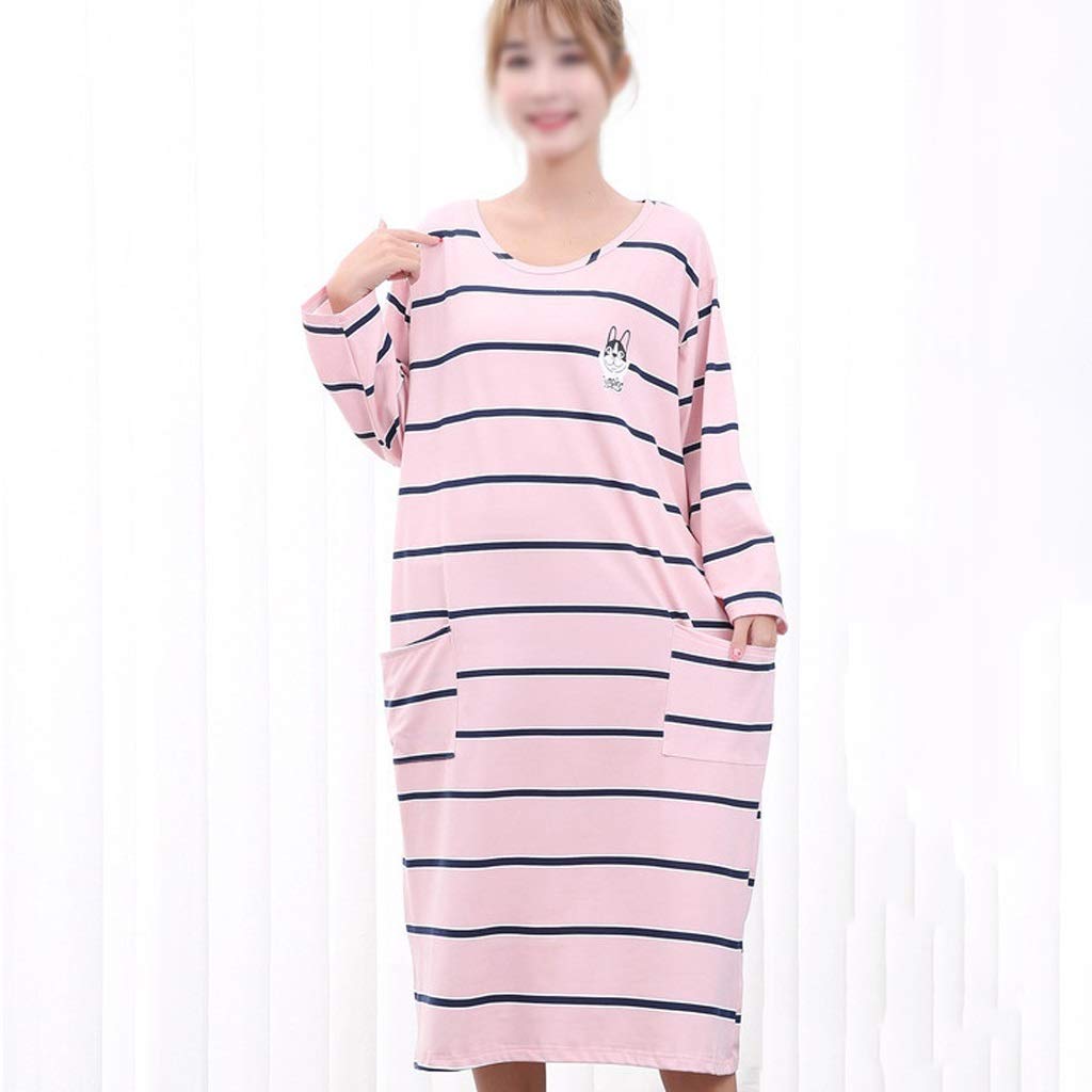 CUJUX Women's Oversized Sleep Shirt Nightgown - Soft Modal Cotton Long Sleeve Comfortable Sleepwear for Women, Lounge Dress for Home, Travel & Relaxation (Color: A)
