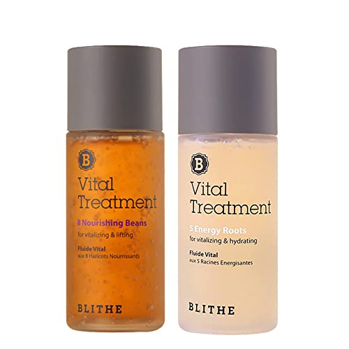 Blithe Vital Treatment 8 Nourishing Beans & 5 Energy Roots Travel Size Essence Toner - Korean Skincare with Soybean & Red Mung Bean for Wrinkle Firming, Burdock Root for Hydration - Perfect for Travel & Dry Skin Care Routine