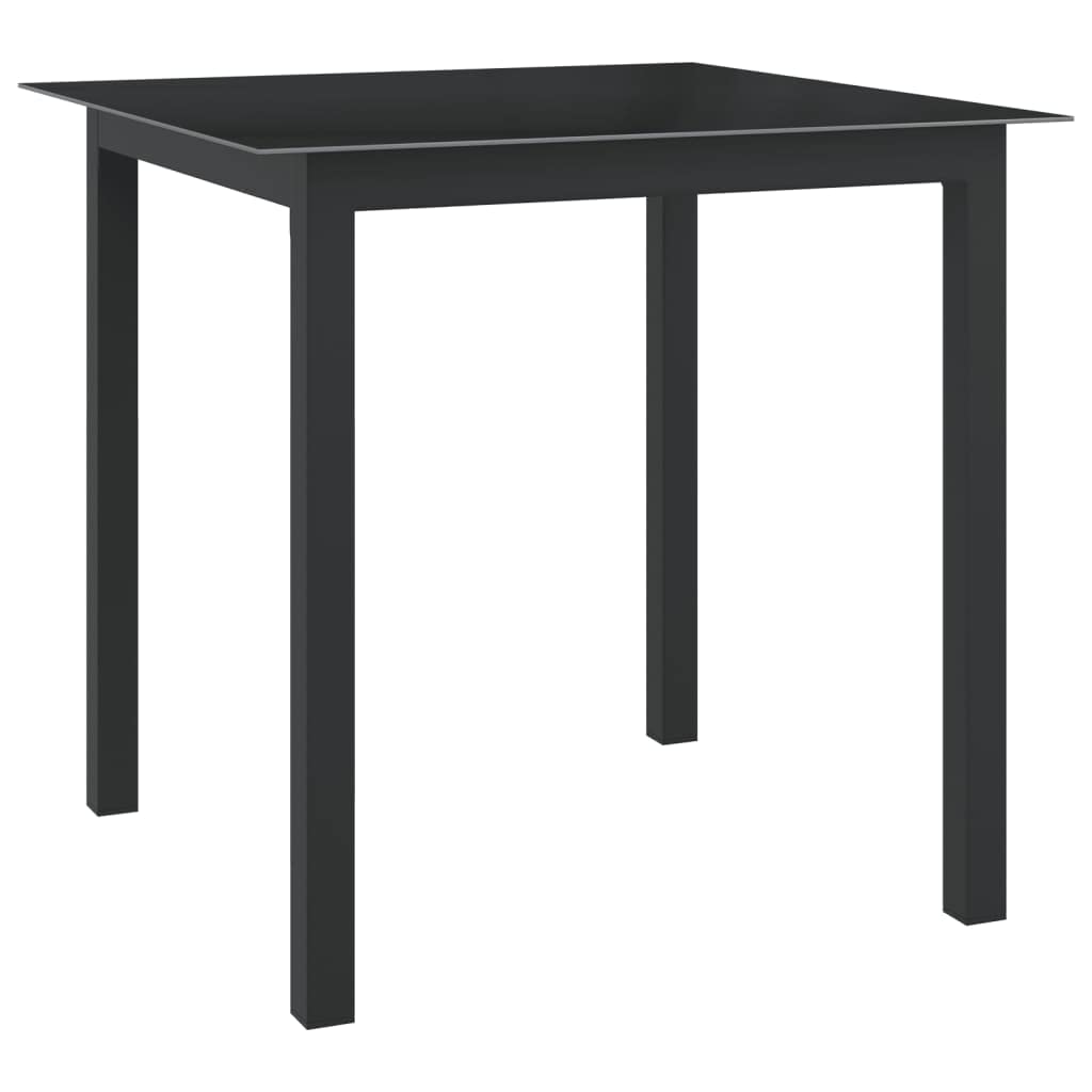 Black Aluminum & Glass Outdoor Side Table 31.5