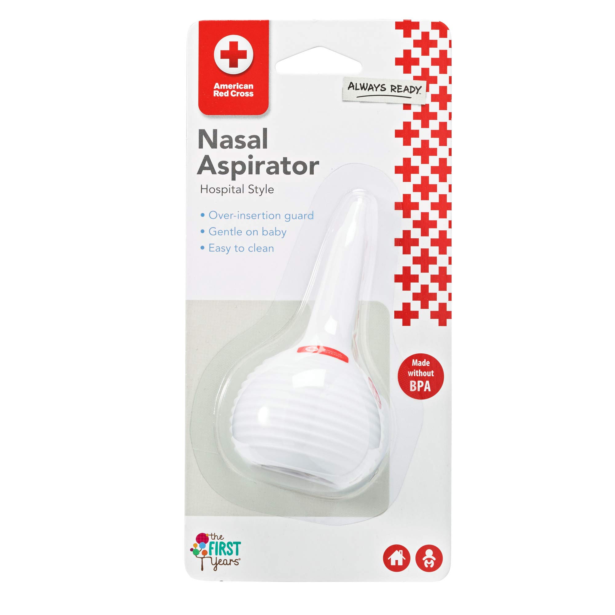 American Red Cross Hospital-Grade Nasal Aspirator for Babies - Safe & Effective Newborn Nasal Suction for Congestion Relief at Home