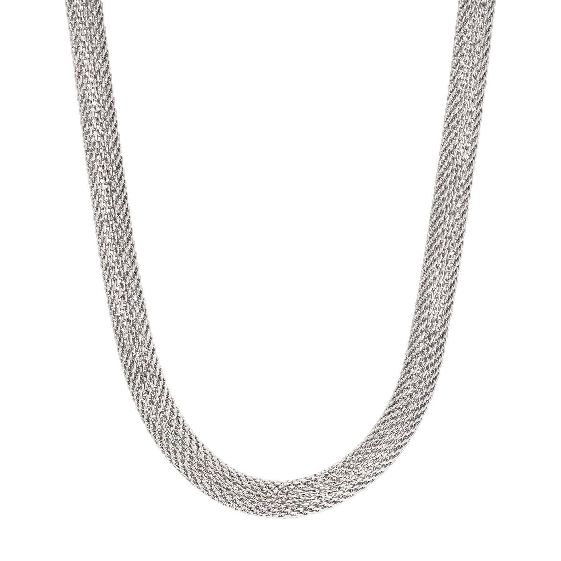 1928 Jewelry 8mm Round Mesh Tube Chain Necklace 16 Inch - Elegant Gold/Silver Layering Necklace for Women - Perfect for Daily Wear, Parties & Special Occasions