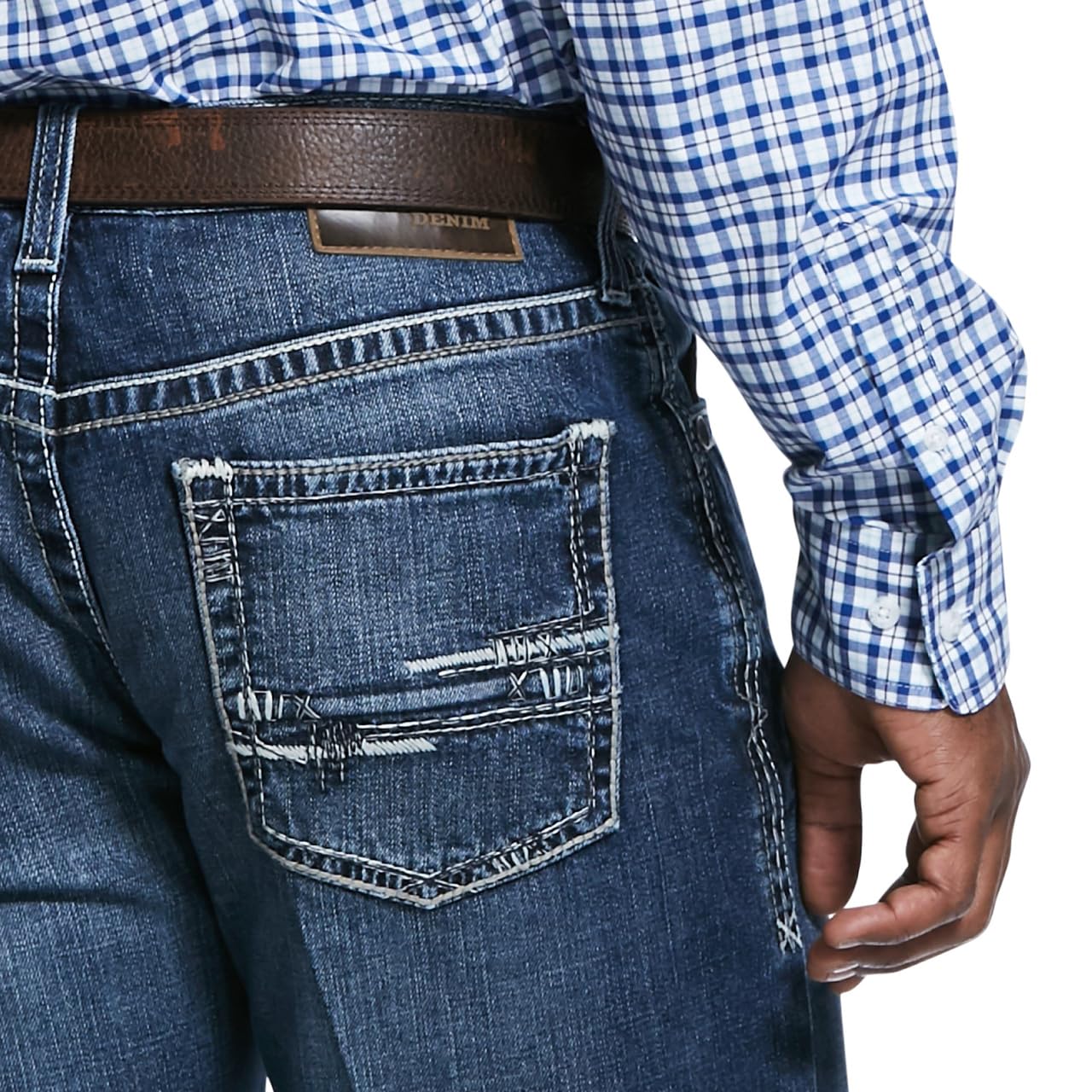 ARIAT Men's M2 Summit Stretch Stackable Relaxed Bootcut Jeans - Comfortable Denim Pants for Work & Casual Wear, Blue 40W x 34L - Perfect for Cowboy Boots, Outdoor Activities & Everyday Use