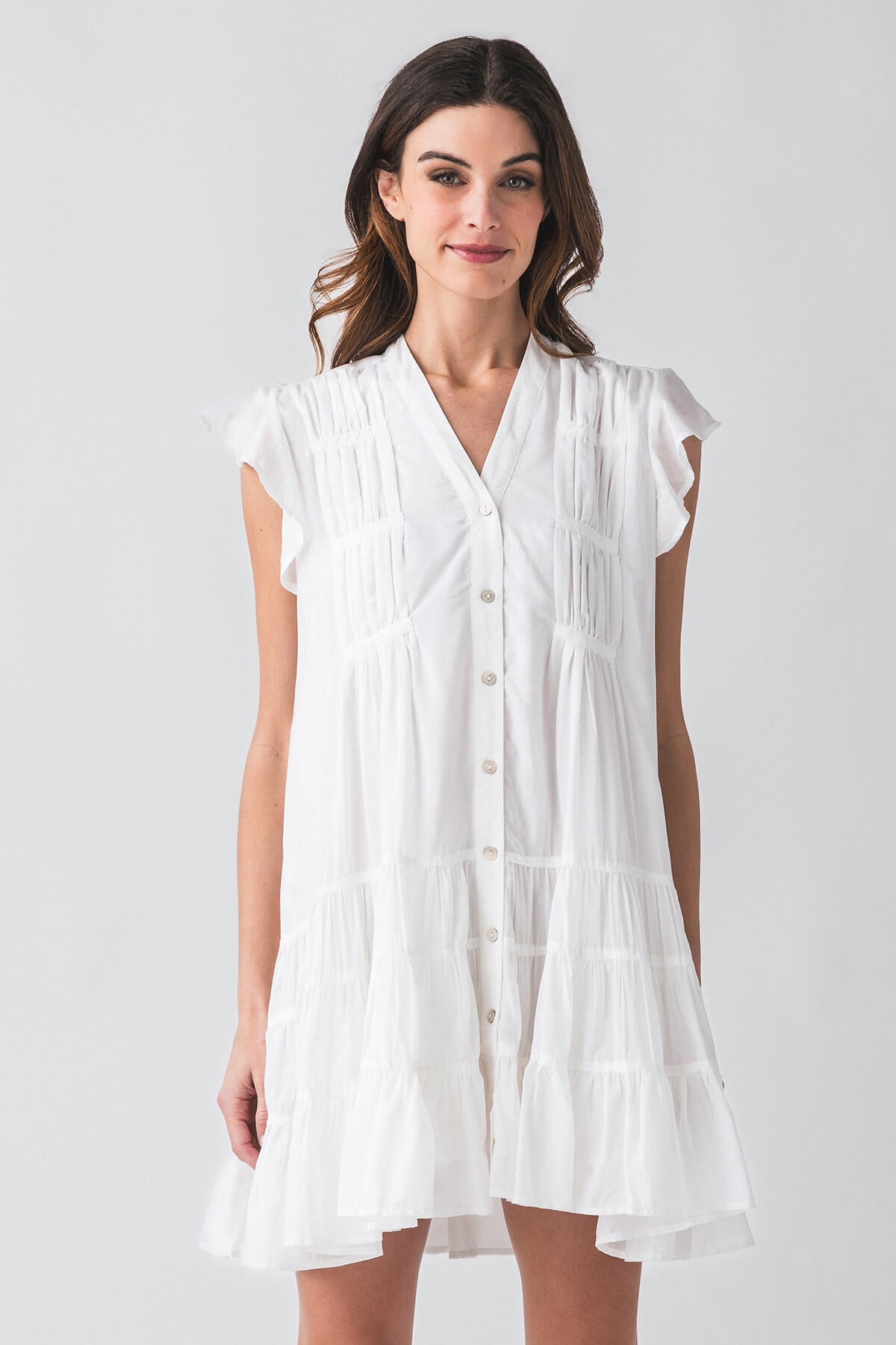 Elan Ruffle Sleeve Button Down Dress for Women | Floral Print Summer Dress | Perfect for Office, Date Night & Garden Parties