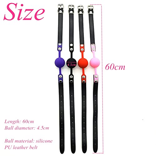 Soft Silicone BDSM Ball Gag for Women - Purple Open Mouth Gag Toy for Safe & Comfortable Play - Perfect for Roleplay, Bondage, and Sensory Exploration