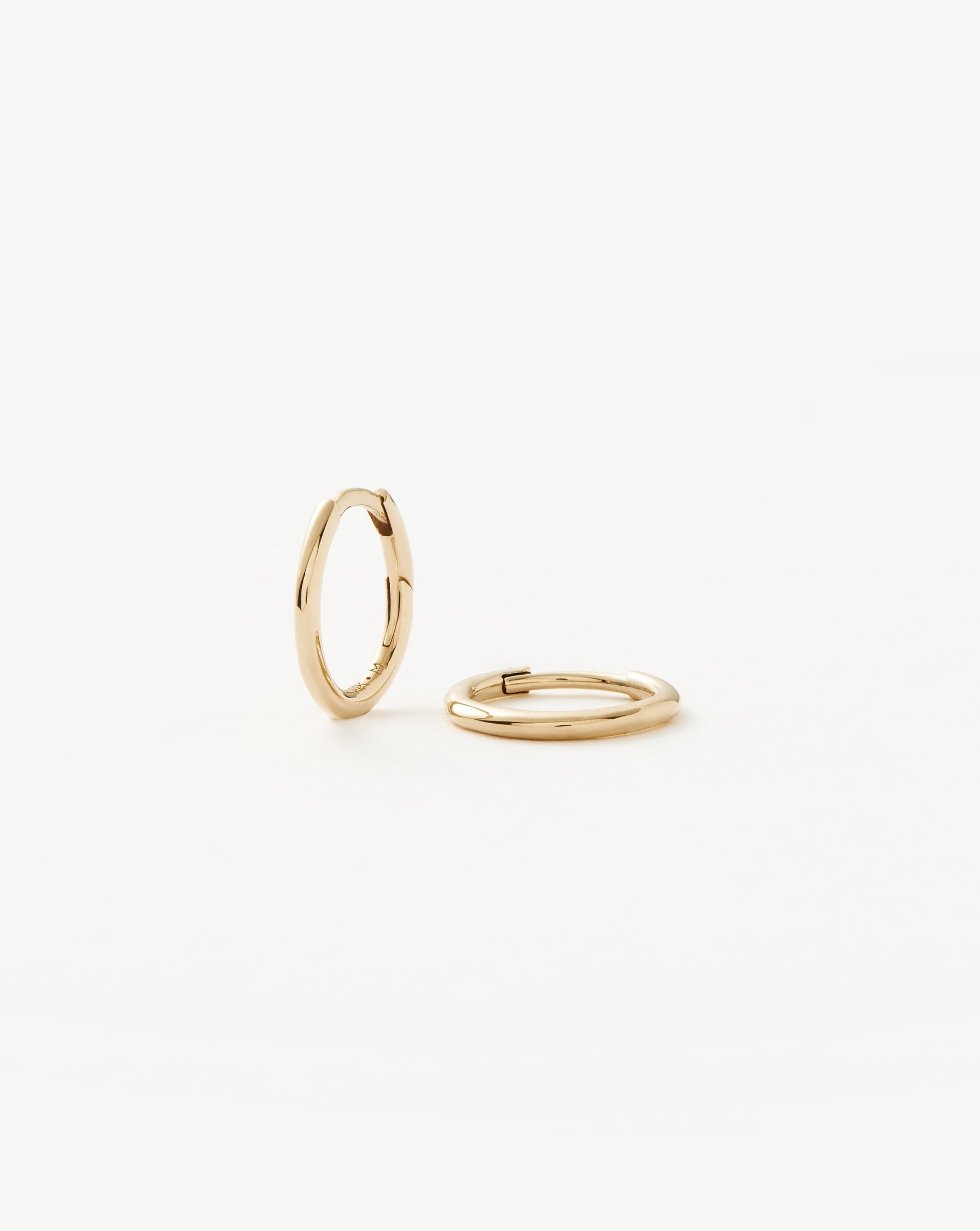 Fine Classic Mini Hoop Earrings - 14K Gold Plated Small Hoops for Women - Perfect for Everyday Wear, Office & Date Night