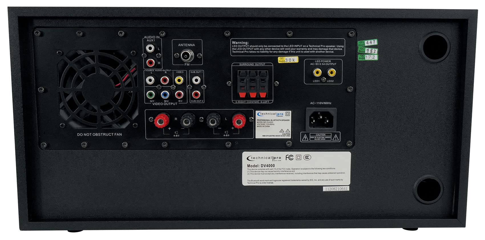 Technical Pro Professional 4000W Receiver Amplifier DVD Player with Bluetooth USB FM & Rockville HC655 6.5