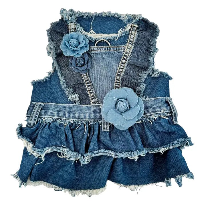 Denim Rose Harness Dress for Women - Stylish and Sexful Bodycon Dress for Night Out, Party, or Date Night | Fashionable and Comfortable Outfit for Casual or Evening Wear
