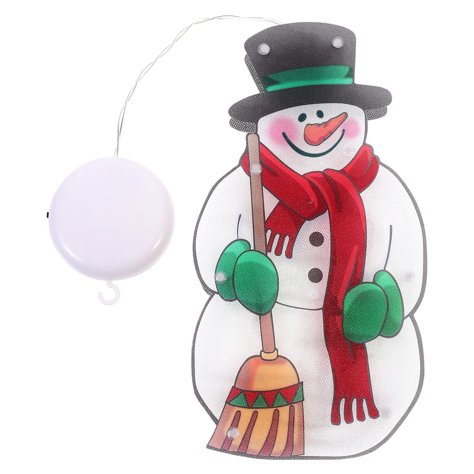 Amosfun LED Santa Claus Suction Cup Lamp - Christmas Decoration for Home, Shop & Window (Snowman Design) | Festive Holiday Lighting for Indoor & Outdoor Decor