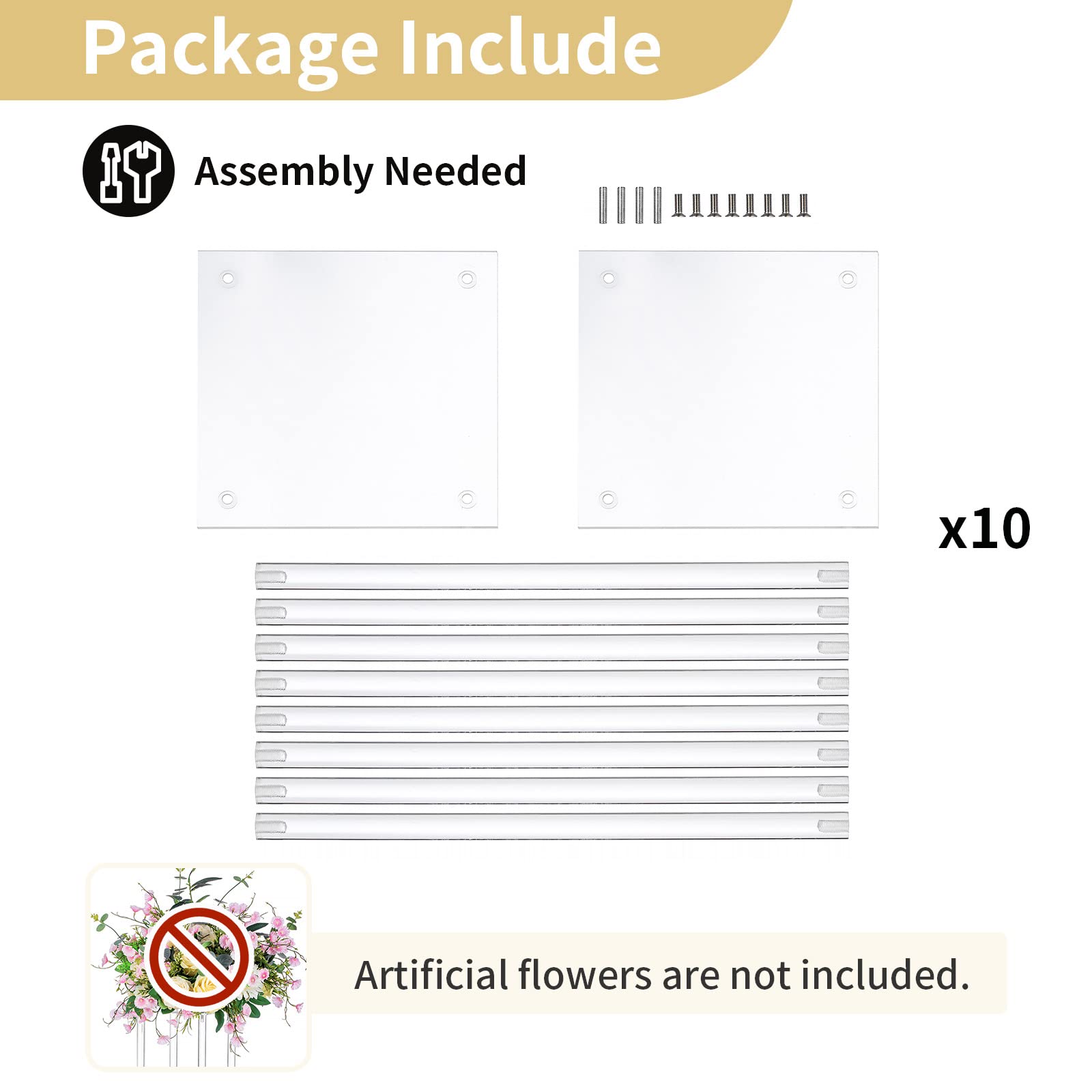 10-Pack 31.5 Inch Tall Acrylic Wedding Vases - Elegant Geometric Flower Centerpieces for Wedding Tables, Party Decorations & Bulk Event Decor | Perfect for Reception Tables, Bridal Showers & Banquet Decor