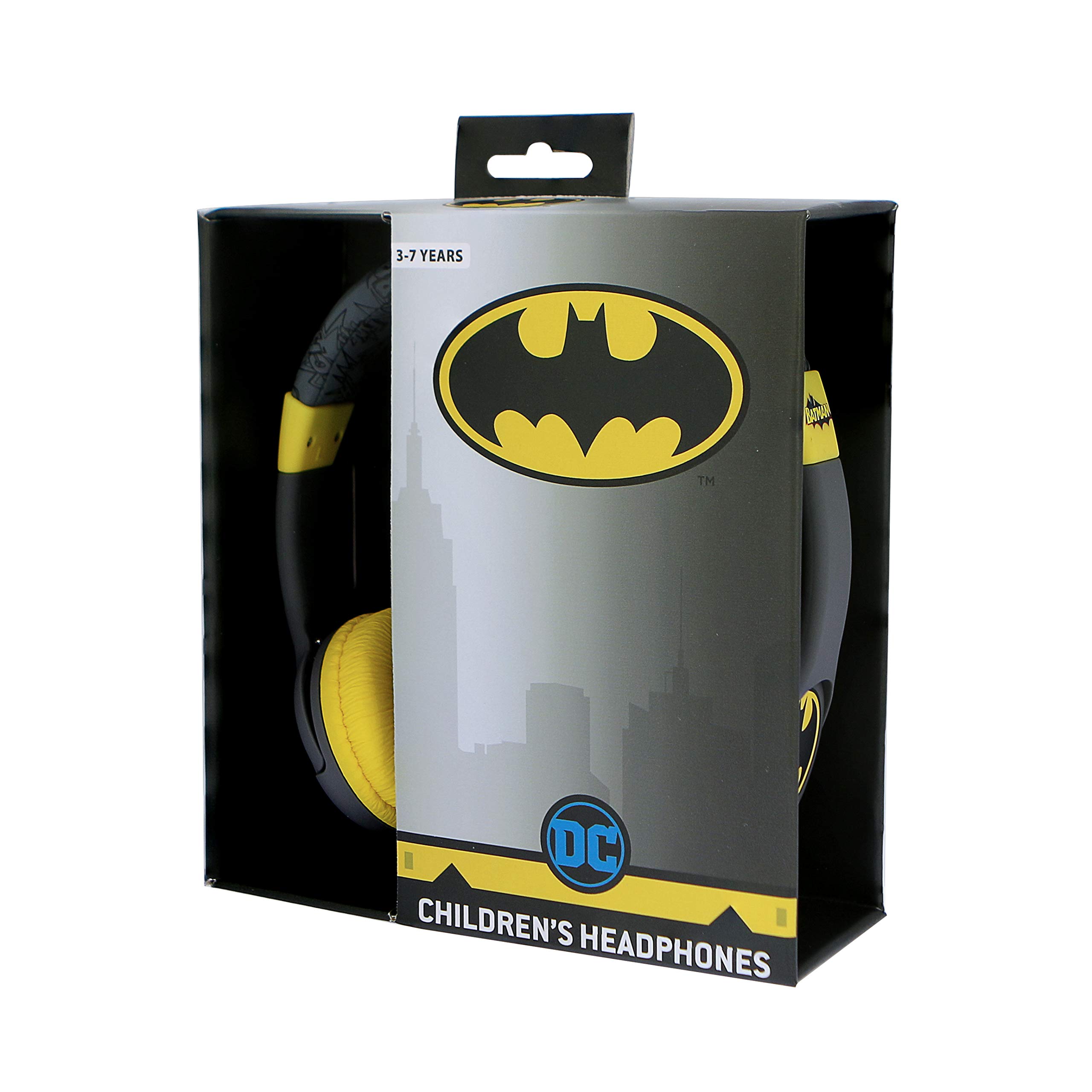 OTL Technologies Batman Caped Crusader Kids Wired Headphones - Black Superhero Headset for Children's Music, Gaming & School Online Classes | Perfect Gift for DC Comics Fans