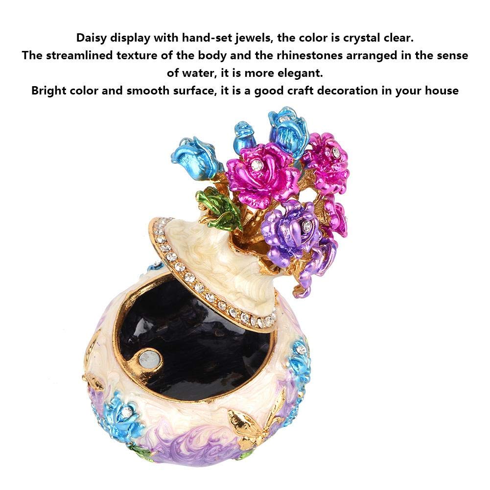 Handmade Metal Enamel Jewelry Box - Elegant Trinket Organizer for Home Decor & Gift Giving