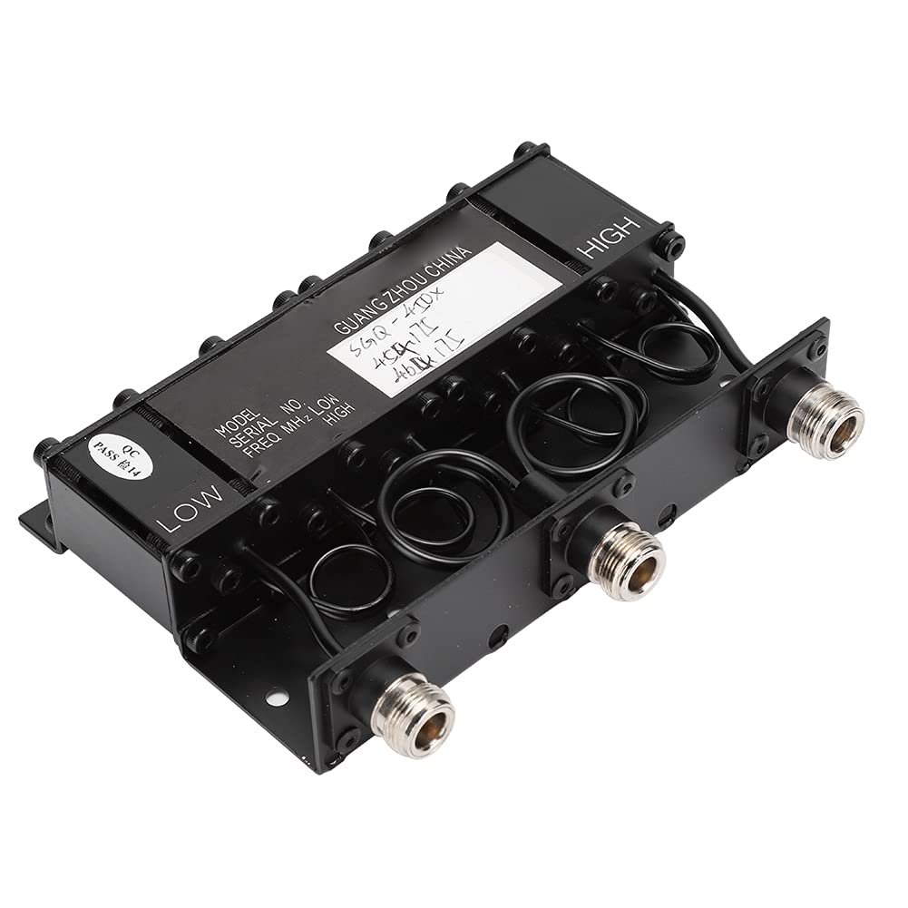 10W UHF 6 Cavity Duplexer TX 454.175MHz RX 464.175MHz - N Connector Radio Repeater for Wireless Communication - Signal Booster for Two-Way Radios, Ham Radio & Commercial Use