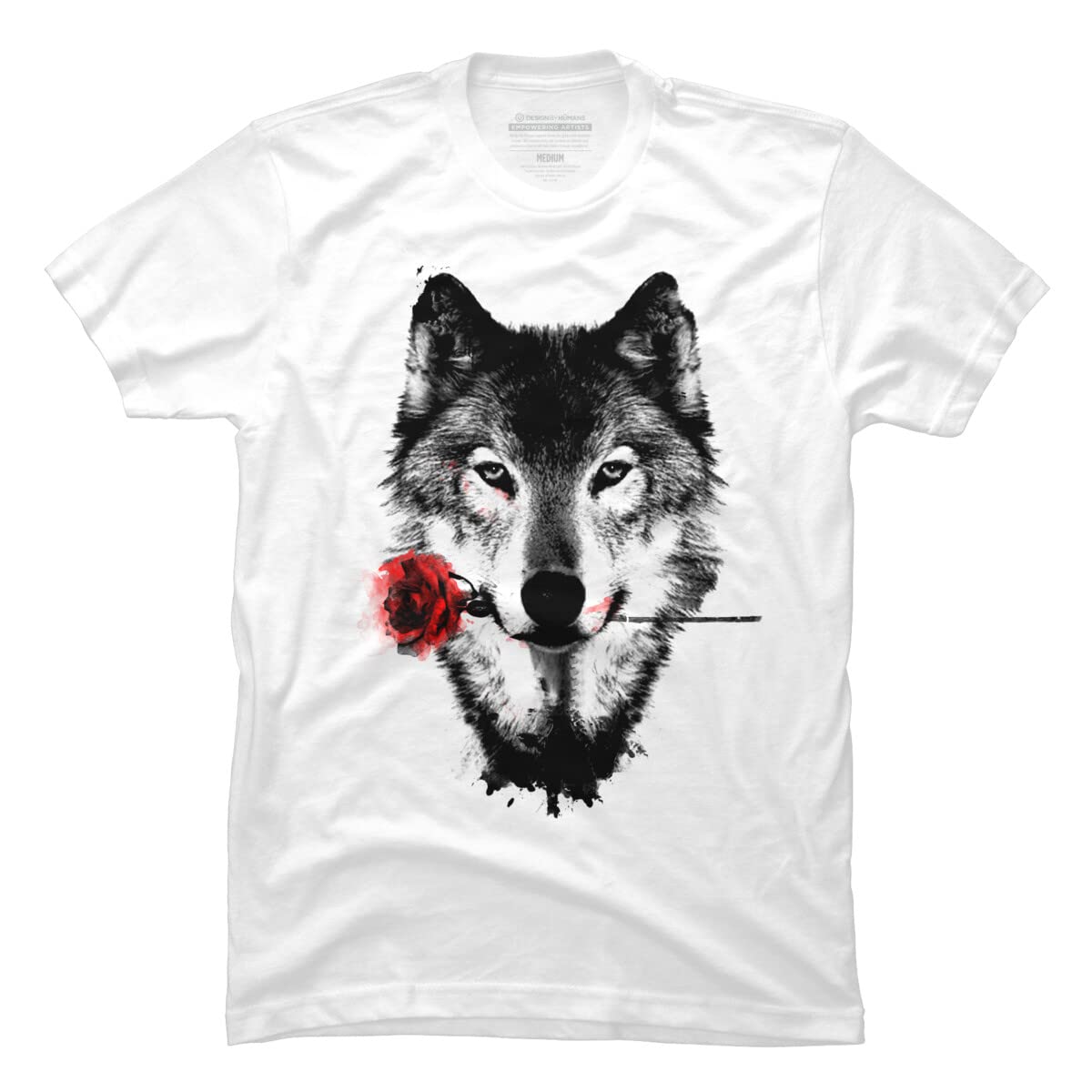 Design By Humans Men's Black Rose Graphic T-Shirt - Soft Cotton Tee for Casual Wear & Street Style Outfits