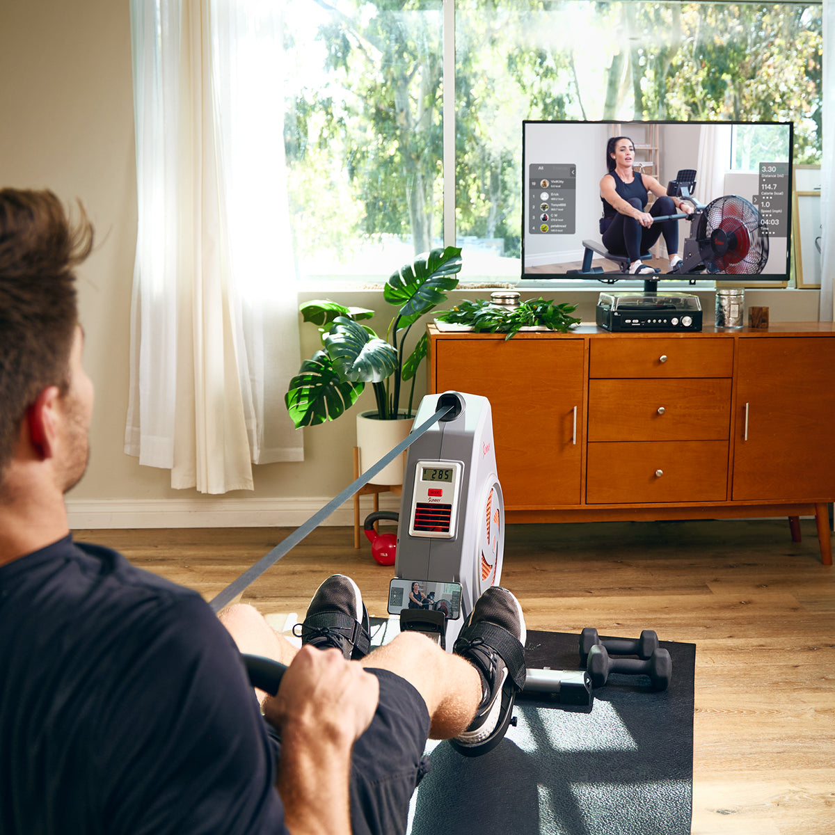 Sunny Strength™ Smart Premium Air Resistance Rowing Machine for Home Gym - Full Body Workout, Cardio Training & Fitness Equipment for Indoor Exercise