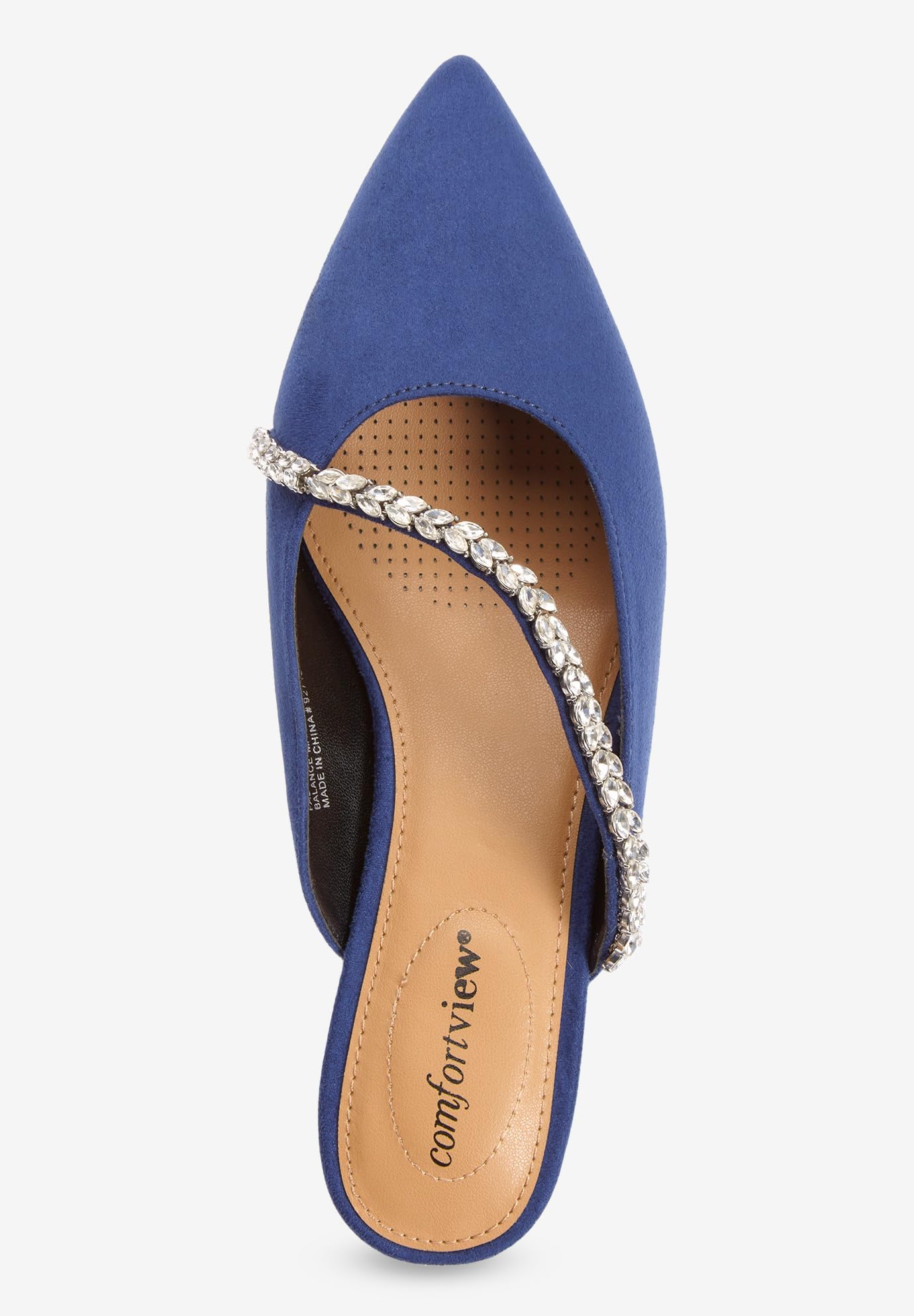Comfortview Women's Wide Width The Bette Mule - Slip-On House Shoes for Relaxing at Home, Spa & Lounging