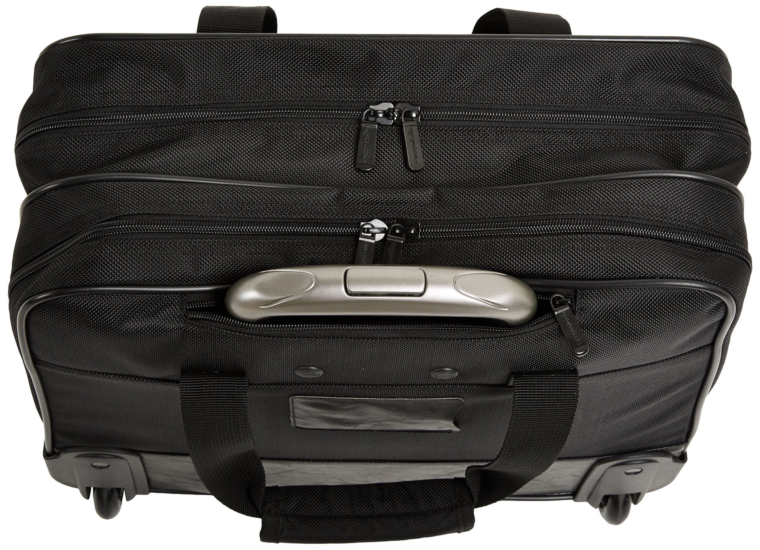 Amazon Basics Rolling Laptop Case for 15.6 Inch Laptop - Black, Durable & Lightweight Travel Computer Bag with Wheels - Perfect for Business Trips, Commuting & Air Travel
