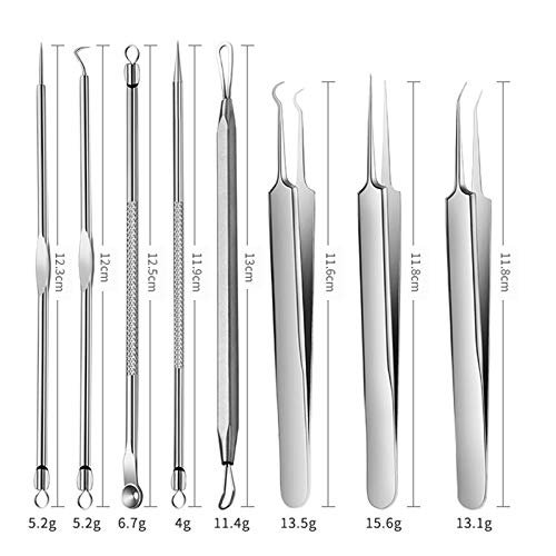Professional Blackhead Remover Kit - 8PCS Pimple Extractor Tools Set for Acne & Pore Care | Portable Blackhead Removal Tools for Girls | Perfect for Home Spa & Travel Skincare Routine