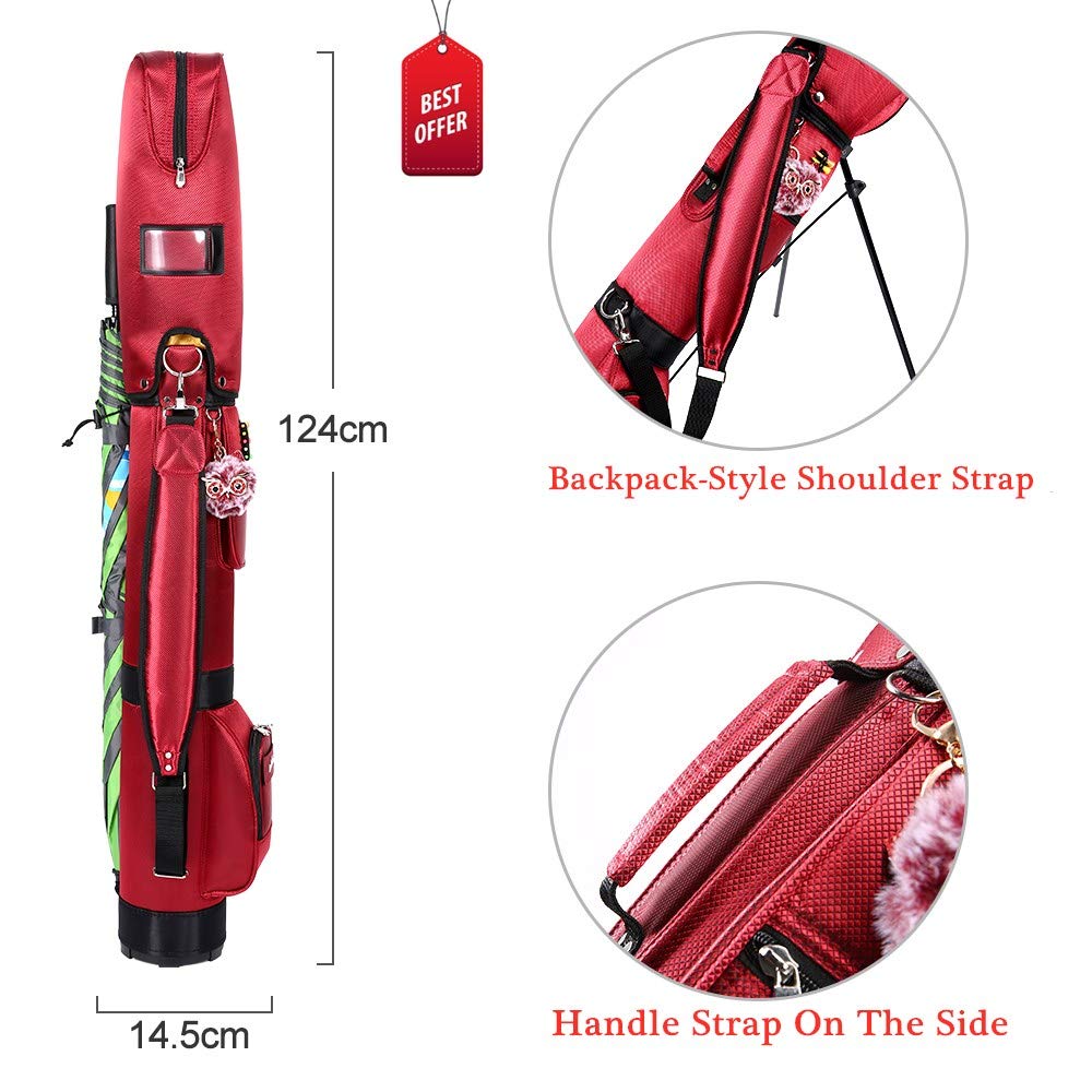 Sunday Golf Stand Bag with Travel Shoulder Strap - Lightweight Carry Golf Bag for Men & Women - Perfect for Weekend Golfing, Driving Range Practice & Travel