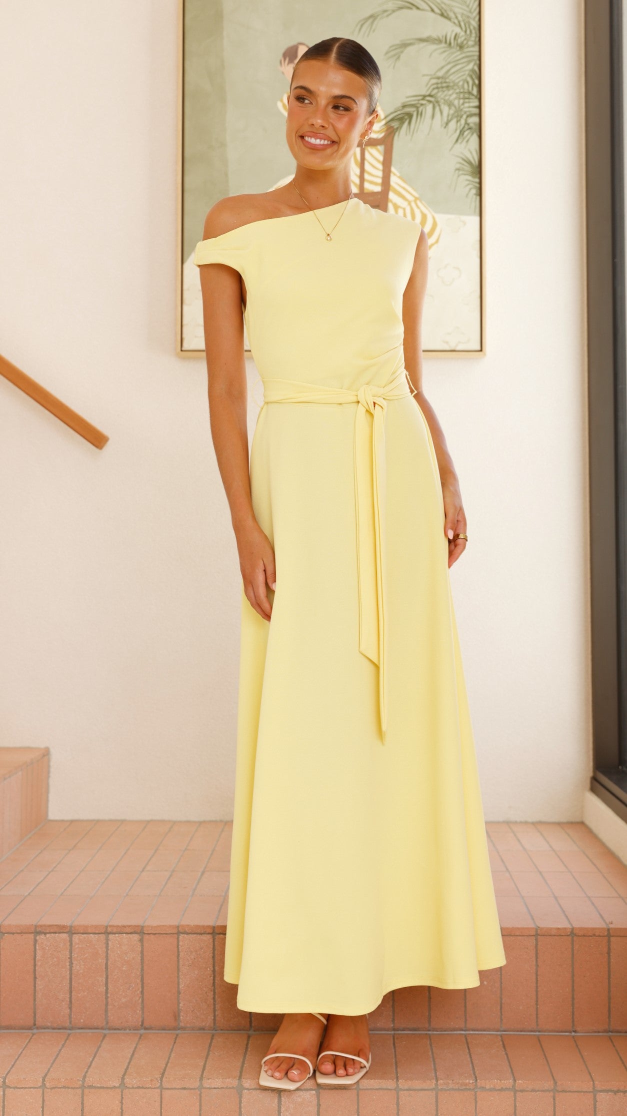 Gemma Maxi Dress in Baby Yellow - Flowy Summer Dress for Women, Beach Wedding & Vacation Outfit