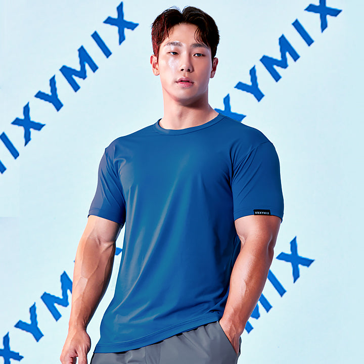 Ice Feather Muscle Fit Short Sleeve T-Shirt for Men - Gym Workout, Running & Casual Wear - Moisture Wicking & Breathable Activewear