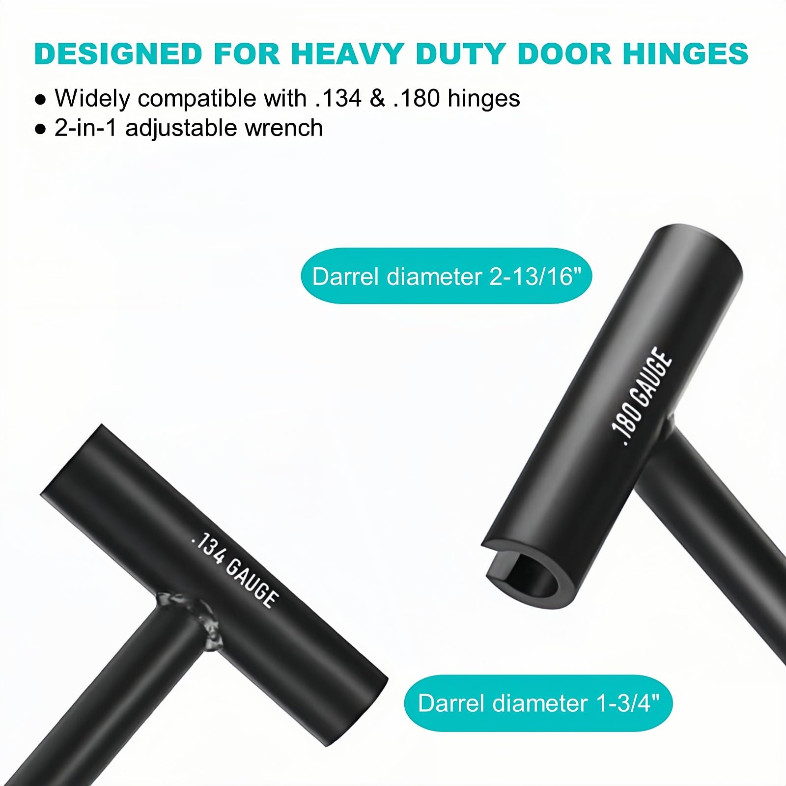 Heavy Duty Door Hinge Adjustment Tool - .134 & .180 Hinge Gap Adjusting Wrench for Commercial Doors - Fits 0.75-0.812 Knuckles - Perfect for Repairing Misaligned Doors in Offices, Schools & Hospitals
