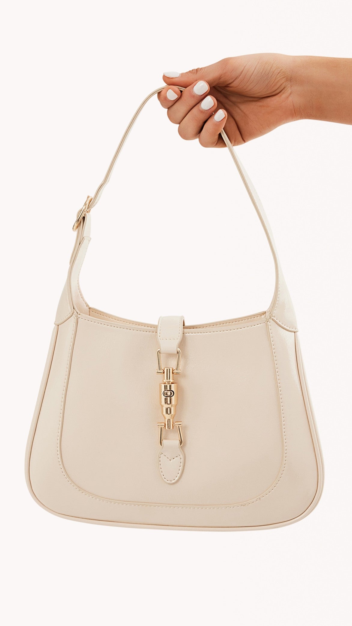 Alix Shoulder Bag - Chalk Crinkle Patent Leather Crossbody Purse for Women | Fashionable & Lightweight | Perfect for Work, Travel & Everyday Use