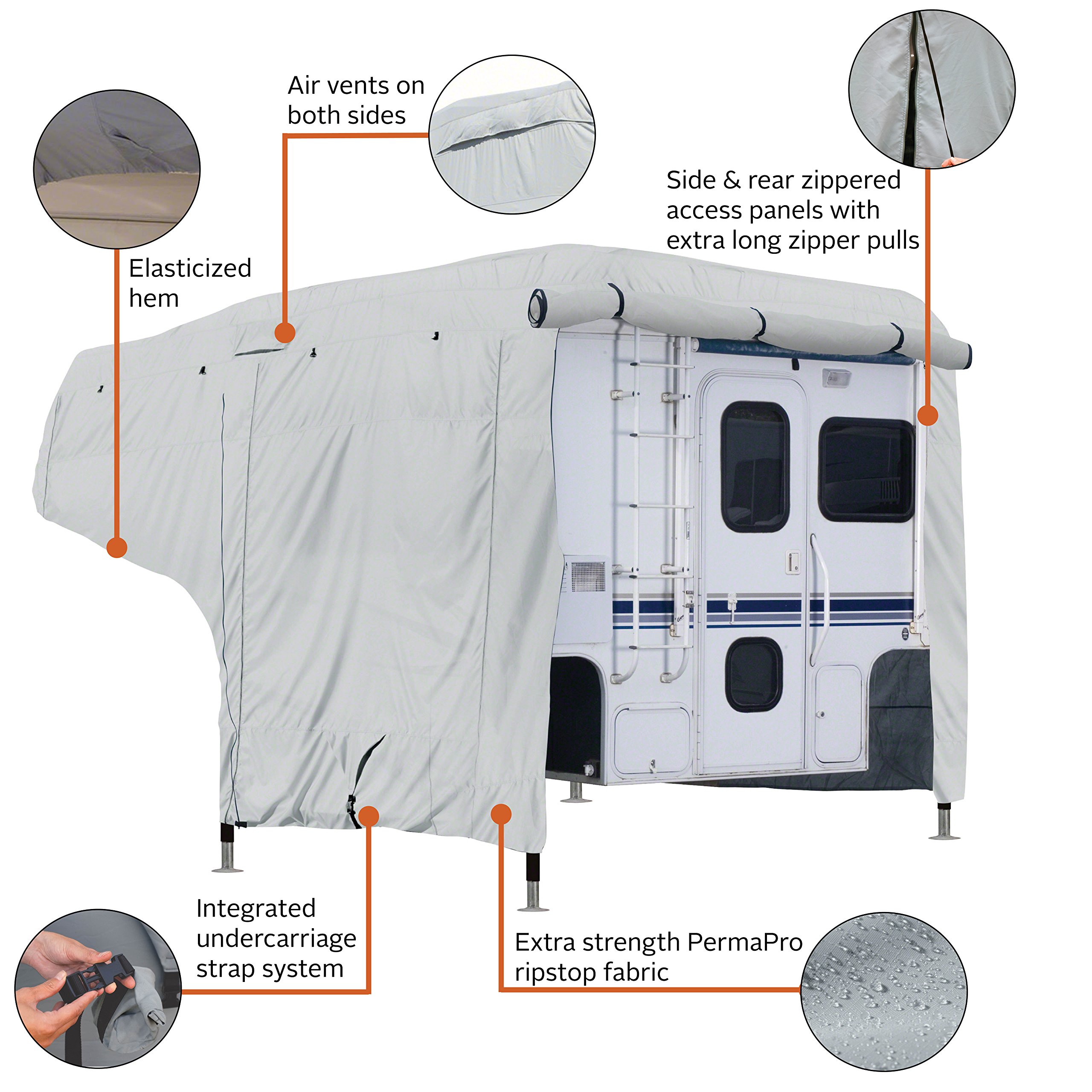 PermaPRO Water-Repellent Camper Cover for 10'-12' RVs - Camping Protection