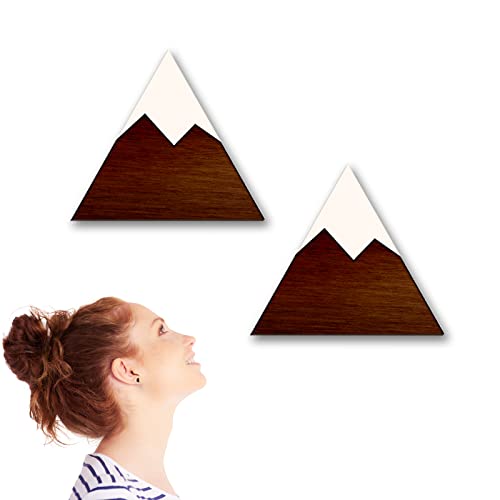 Handmade Wooden Mountain Stud Earrings for Men & Women - Natural Wood Earrings with Hand-Painted Design - Perfect for Hiking, Camping & Outdoor Adventures