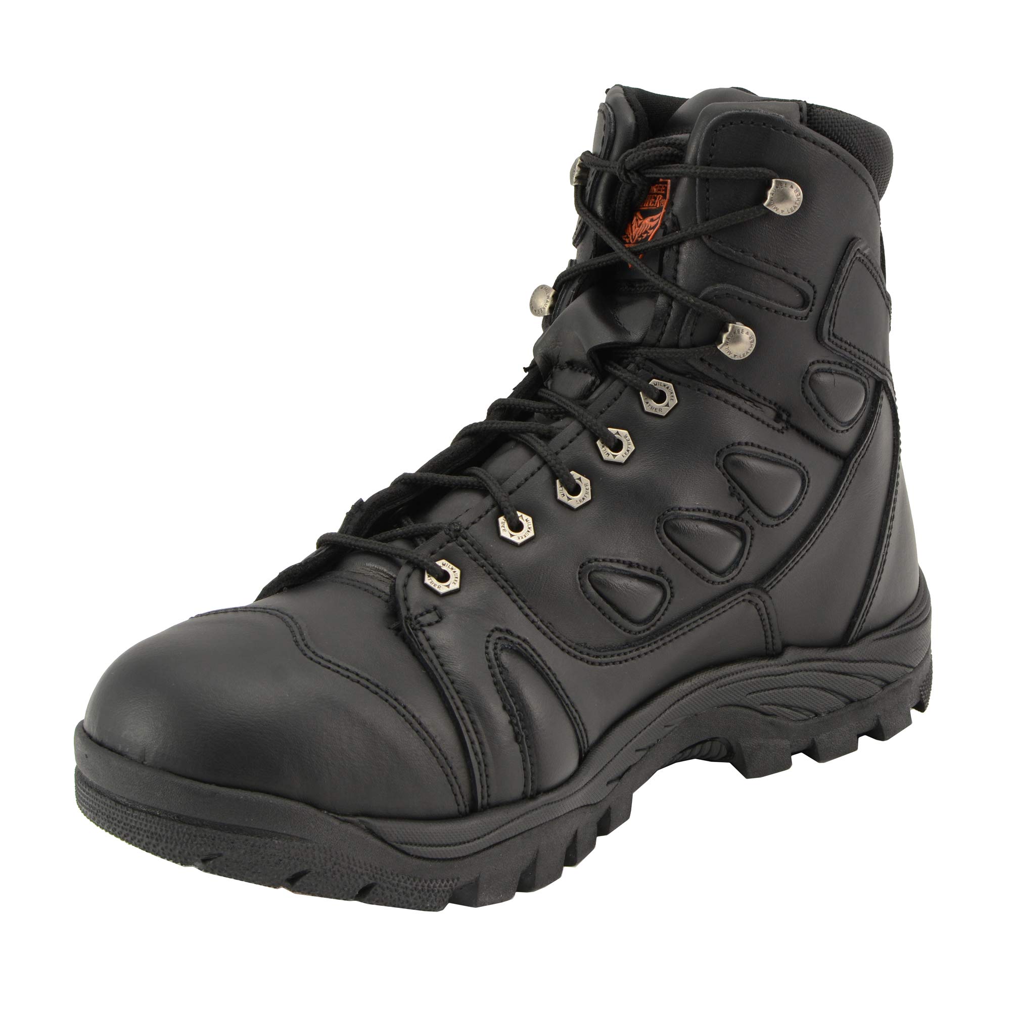 Milwaukee Leather MBM9115 Men's Black Leather 6-Inch SWAT Style Tactical Motorcycle Boots - Size 8.5 - Durable Biker Boots for Riding, Work & Outdoor Adventures