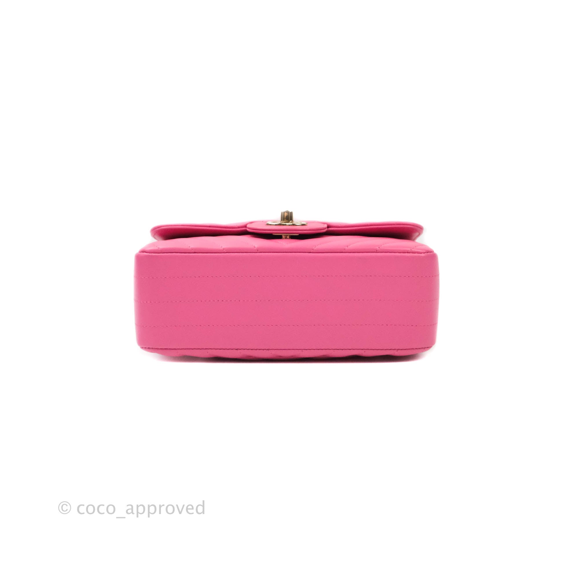 Chanel Chevron Mini Rectangular Lambskin Flap Bag in Pink with Gold Hardware - Perfect for Evening Events & Luxury Fashion Accessories