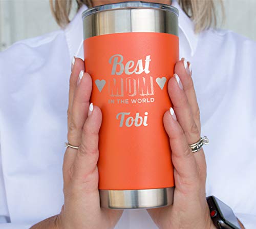 20 oz Vacuum Insulated Stainless Steel Tumbler with Lid - Double Wall Travel Mug, Custom Laser Engraving Options (Aqua) - Perfect for Coffee, Tea & Cold Drinks On The Go, Office & Outdoor Adventures